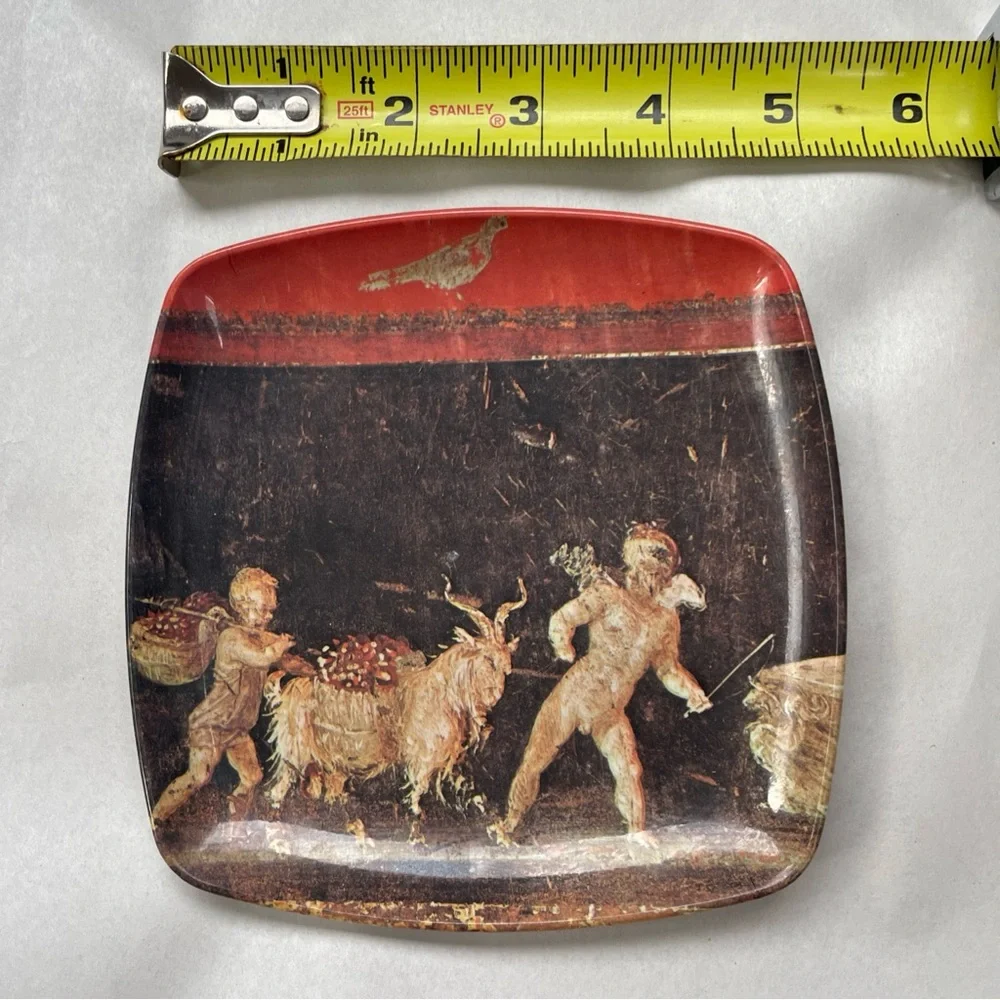 Mabel‎ Vintage 5.25 Inch Melamine Plates Set (4) with Medieval Art Design